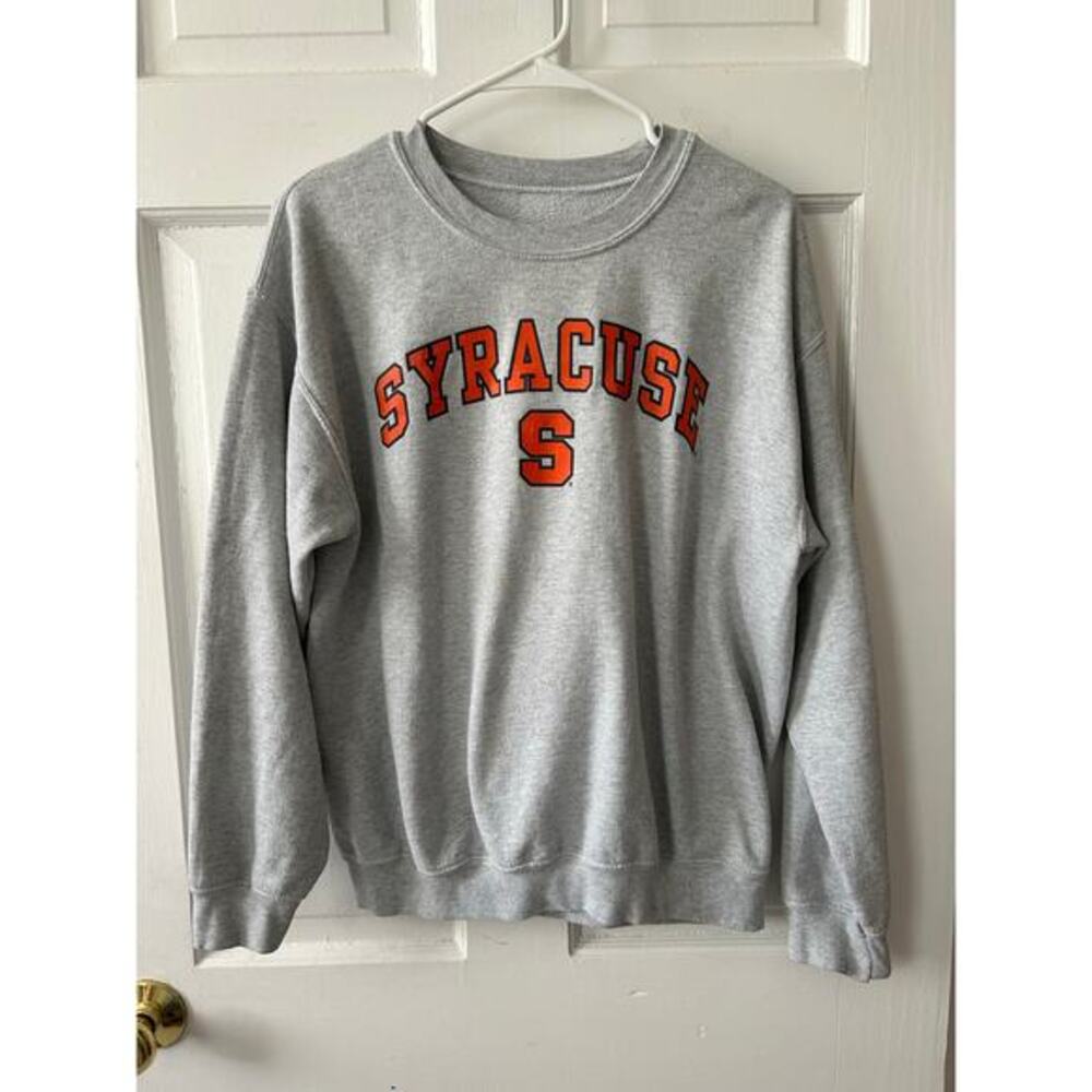 Syracuse University Orange Crewneck Sweatshirt Size M Gray